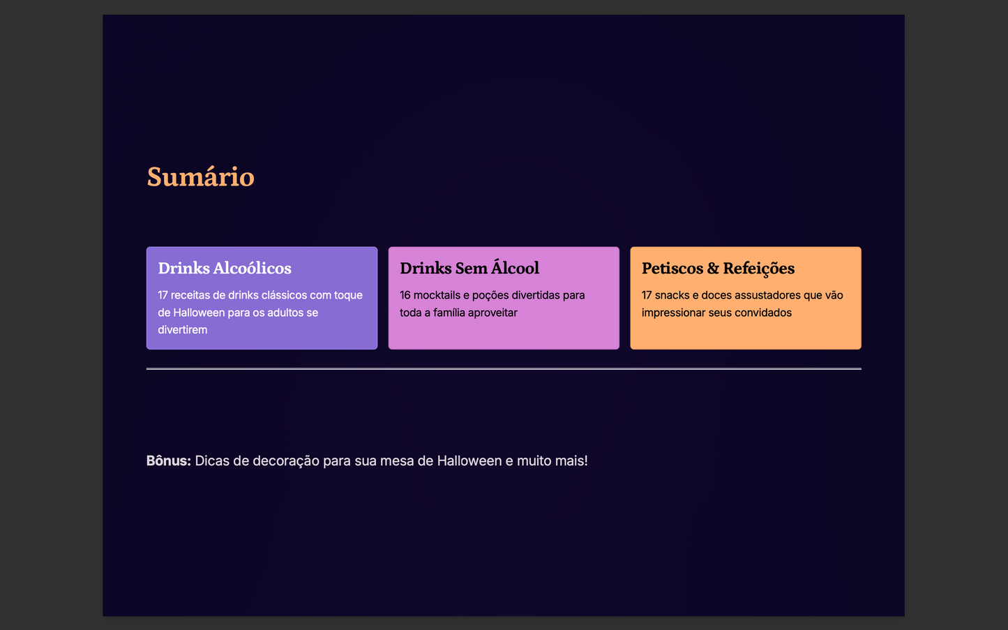 E-book Halloween: Drinks & Petiscos Assustadoramente Deliciosos 🎃 – Surpreenda Seus Convidados de Última Hora!